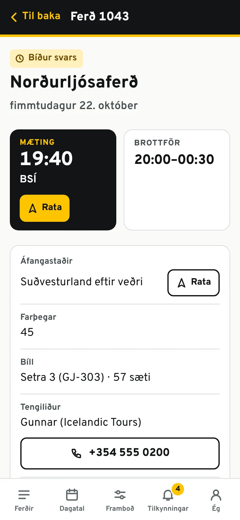 Boð um ferð með Já- og Nei-hnöppum.